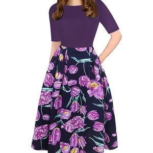 Short sleeve midi dress with pockets